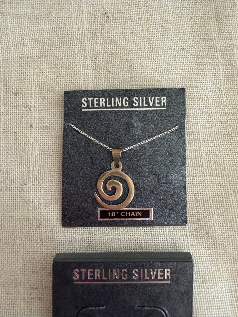 Sterling Silver Spiral Pendant Necklace and Earrings Set NWT - Picture 3 of 4